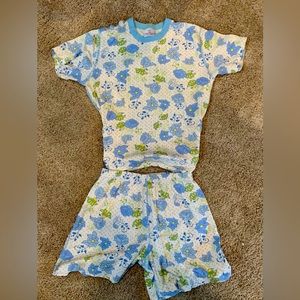 Hanna Andersson Organic Cotton Short Johns Blue Floral Pajamas Womens size S